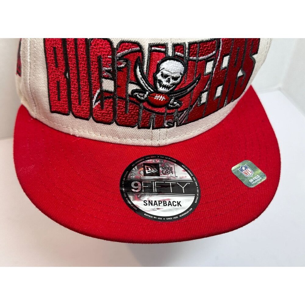 Tampa Bay Buccaneers New Era 9Fifty Snapback Hat Cap Cream and Red - Picture 3 of 16